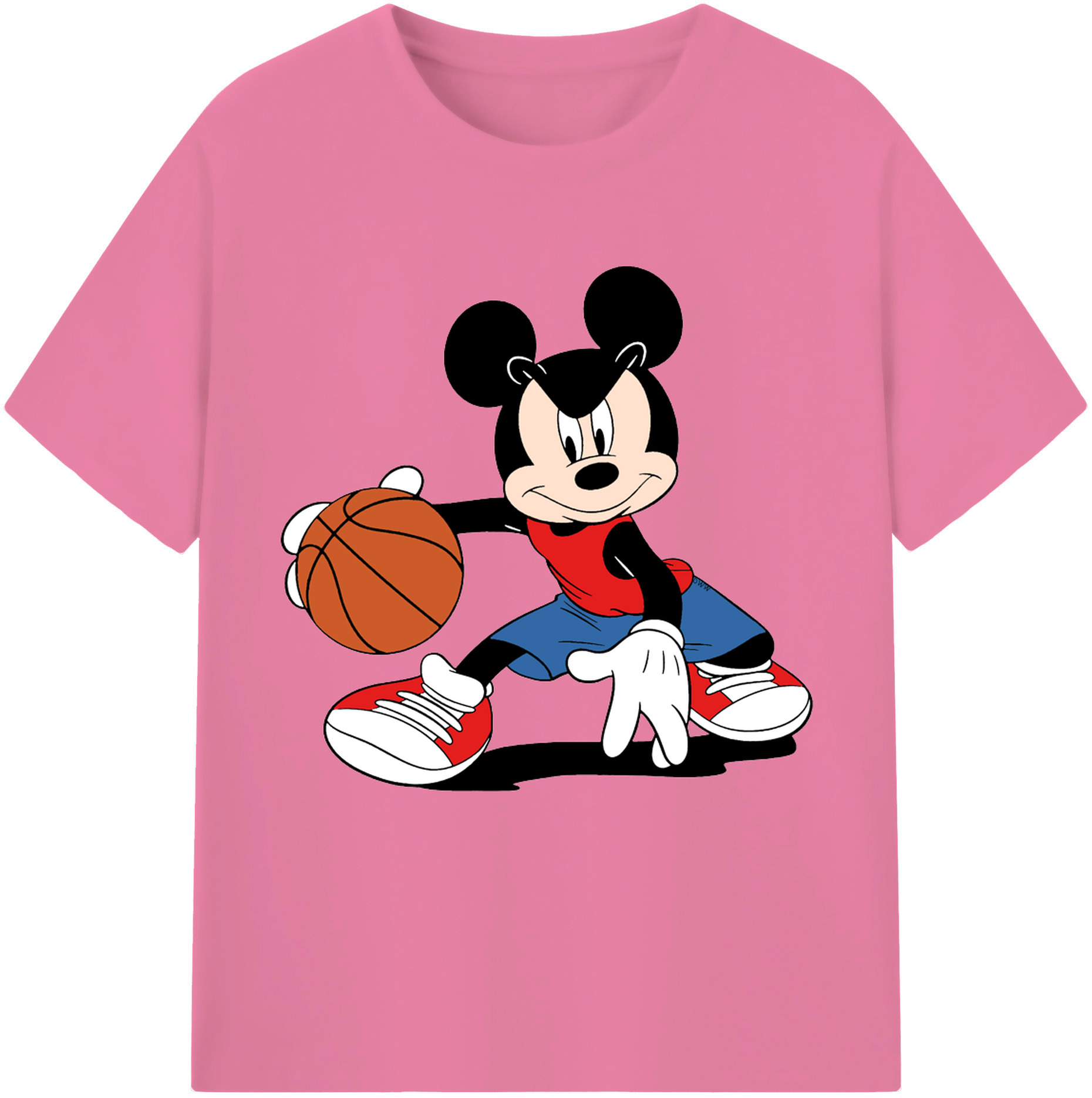 （画像用） ミッキーマウス Mickey Mouse 綿100％半袖Tシャツ（フロントプリント）